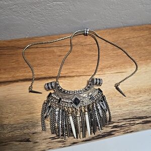 CHLOE + ISABEL noir warrior fringe statement necklace - N102